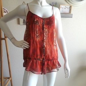 💥🤳LC lauren Conrad orange tank top L